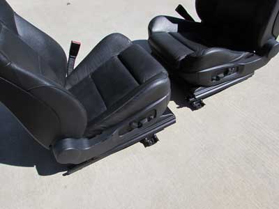 BMW Sport Front Seats (Left and Right Set), Black Dakota Leather, Electric Memory E60 525i 530i 545i7